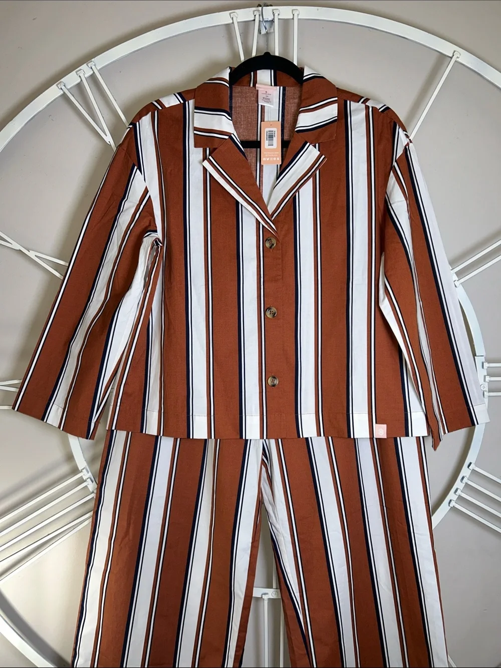 NWT ThirdLove Essential Cotton PJ Set in Sedona Stripe